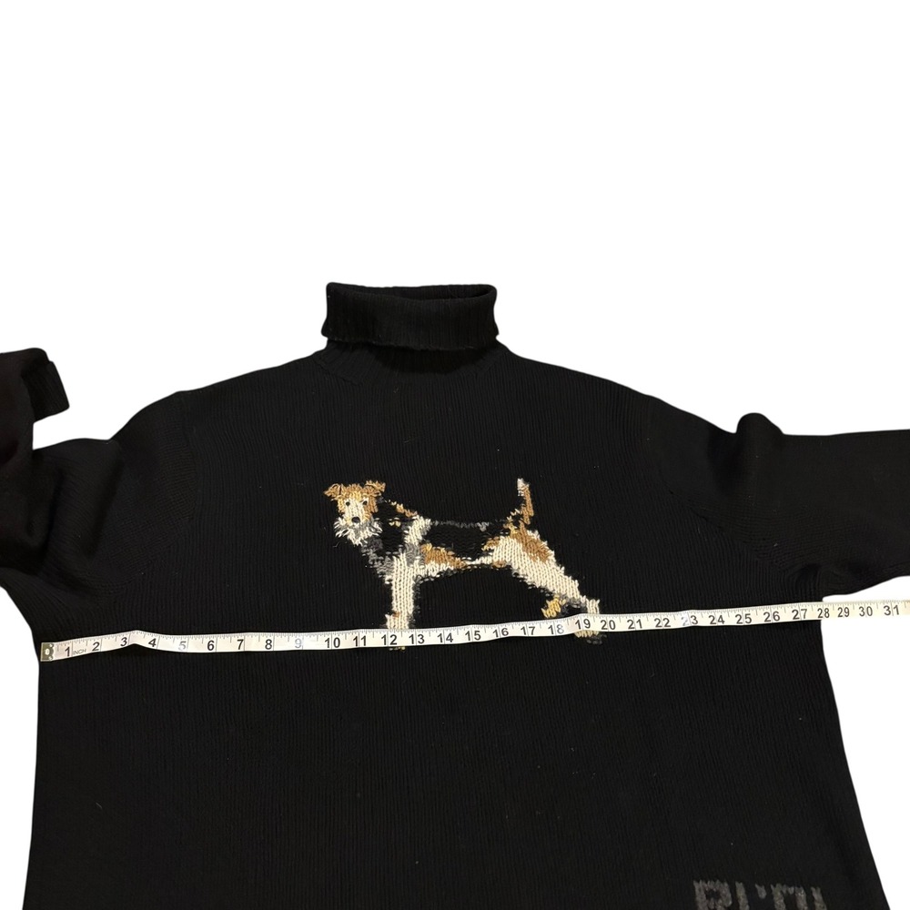 Polo by Ralph Lauren Men's Black Lambswool Turtle Neck Sweater Dog XXL Vintage - Picture 8 of 10
